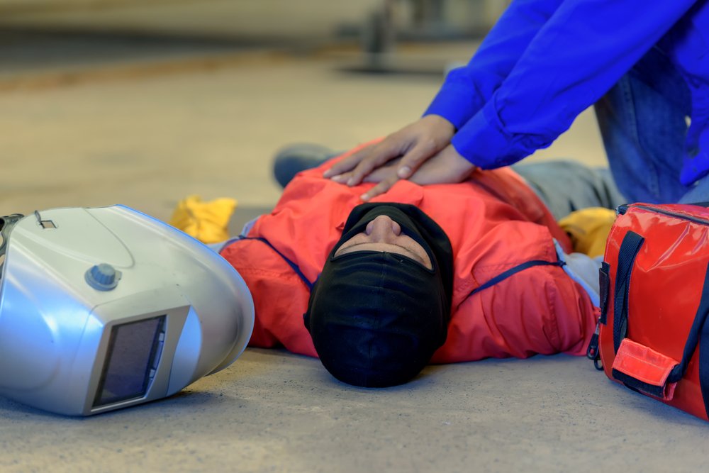 Welder,Accident,While,Working,In,A,Work,Shop,,Factory,Construction